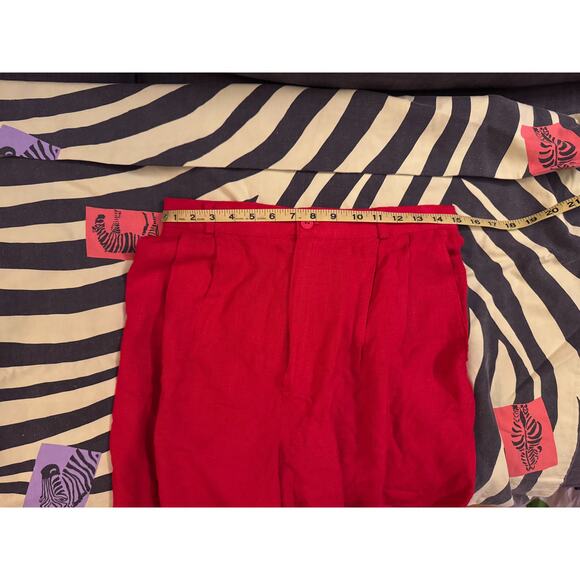 Vintage Red Linen Shorts by Alanni by Donnybrook, Women's size 12, fits S-M - Picture 7 of 9
